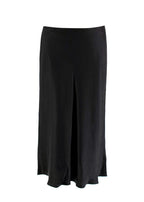 Vince Black Satin Midi Skirt