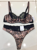 Aubade Art Deco Satin Bra & Tanga Set