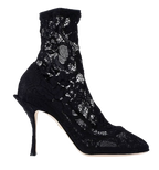 Dolce & Gabbana Black Lace Sock Heels