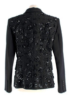 Michael Kors Sequin Floral Black Dinner Jacket