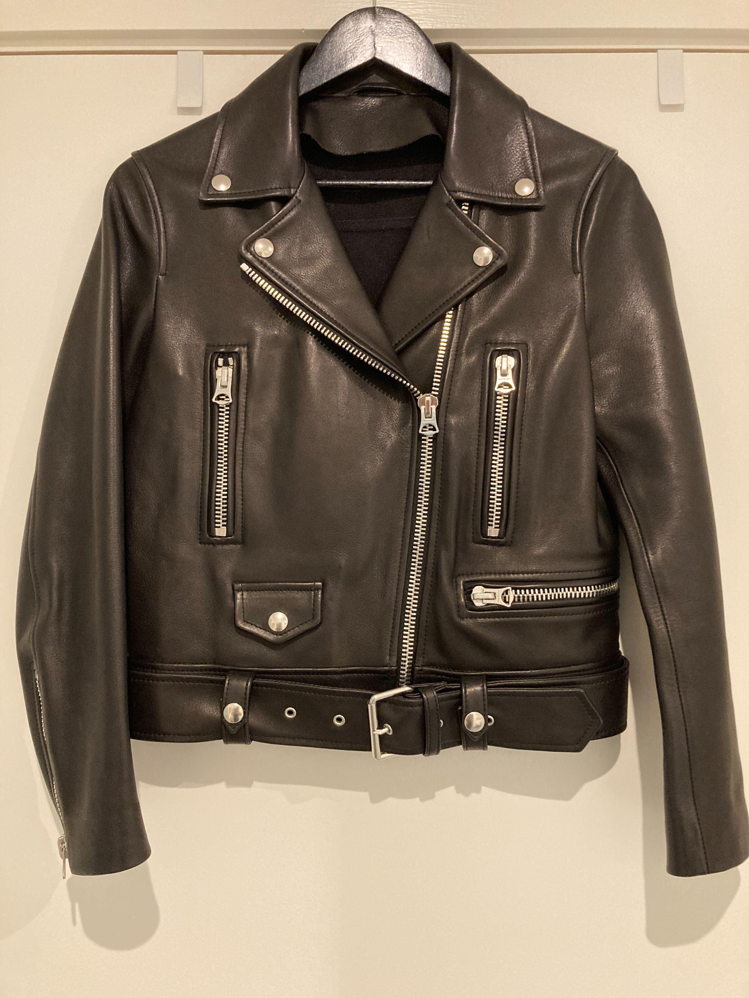 Mock leather biker jacket