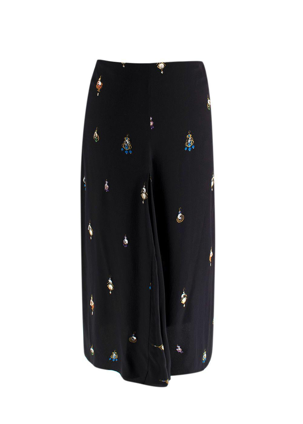 Victoria Beckham Black Embellished Earring Skirt
