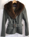 Collection Cashmere Jacket with Rabbit Fur Collar