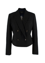 J Crew Black Cropped Double Breasted Blazer