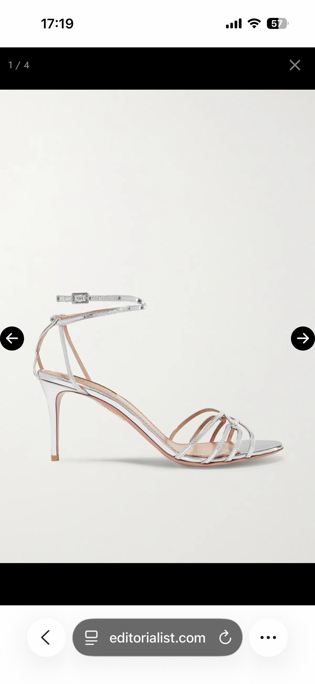 Aquazurra Silver Very First Kiss Sandals