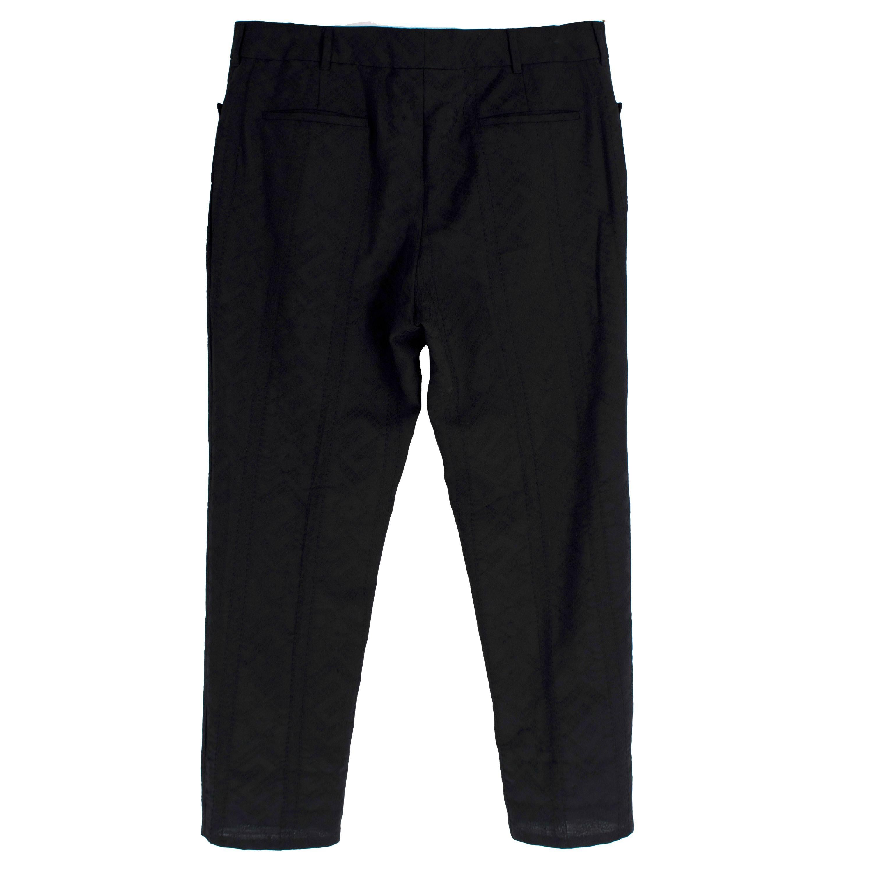 Saint Laurent Black Jacquard Tailored Trousers