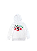 Kids 6A White Hooded Eye Sweatshirt