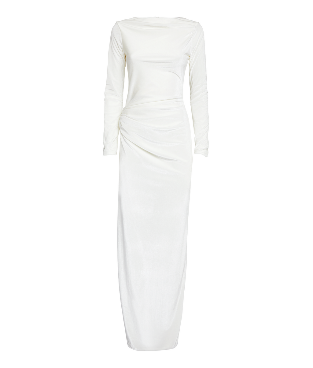16arlington Nubria Draped Velvet Maxi Dress