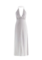 Toteme Plunge-Neck Gathered Silk Maxi Dress