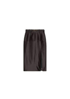 Black Silk Duchesse Embroidered Skirt