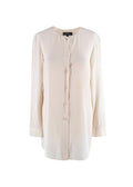 Cream Silk Longline Blouse