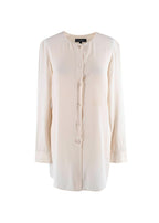 Cream Silk Longline Blouse