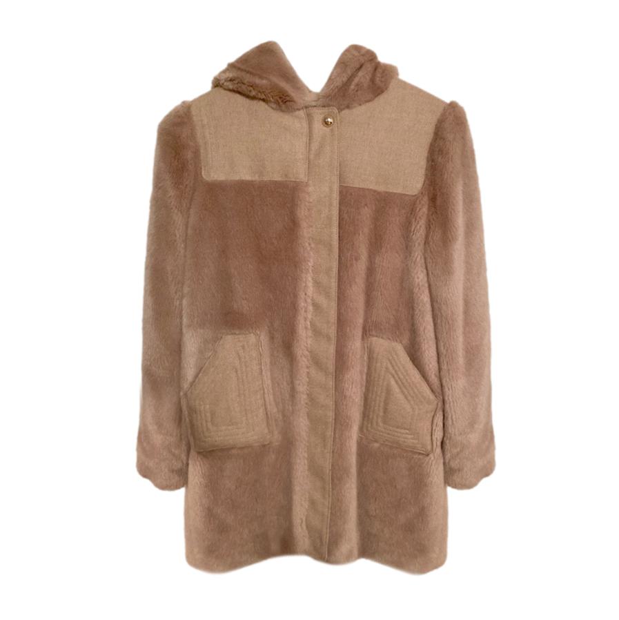 Chloe Kids Wool Faux Fur Hooded Jacket