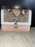 Pink leather & python Kan I bag