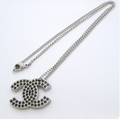 Chanel Coco Mark Silver Necklace
