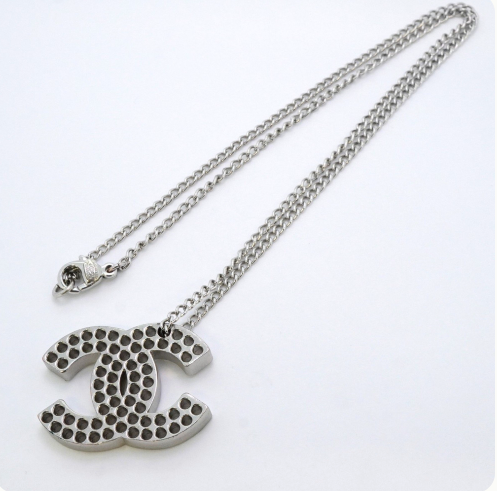 Chanel Coco Mark Silver Necklace
