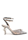 Mach & Mach Perspex Crystal-Embellished Stiletto Pumps
