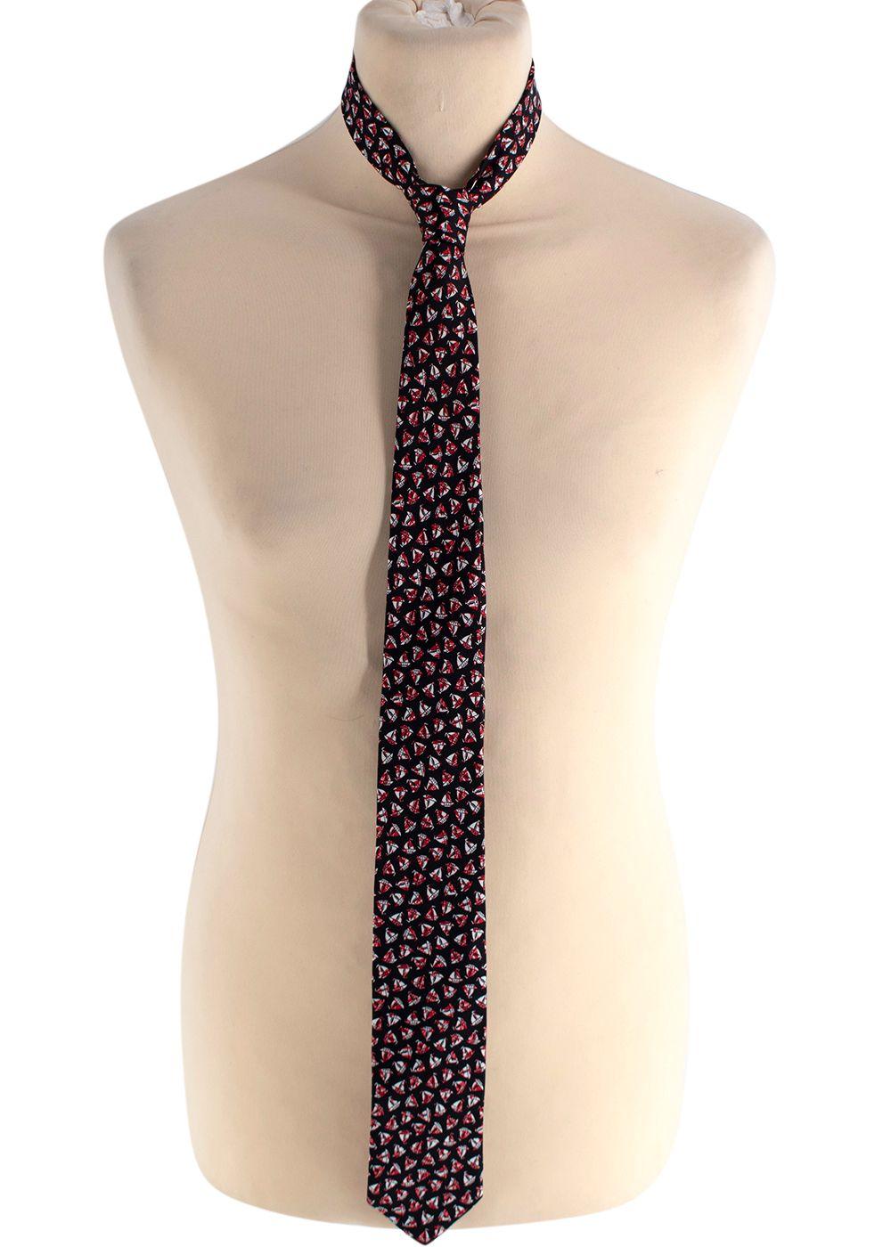 Prada Sailing Boat Silk Tie