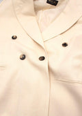 Loro Piana Cream Double Breasted Linen Blazer