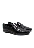 Prada Sport Black Leather Slip On Loafers