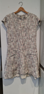 Chanel White Checked Tweed Dress