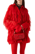 Valentino Red Ruffled Chiffon Mini Dress