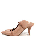 Malone Souliers Beige Croc Embossed Maureen Mules