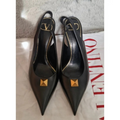 Valentino Black Slingback Heeled Sandals