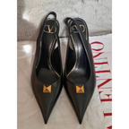 Valentino Black Slingback Heeled Sandals