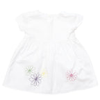 2 Angels girl's white dress with embroidered flowers