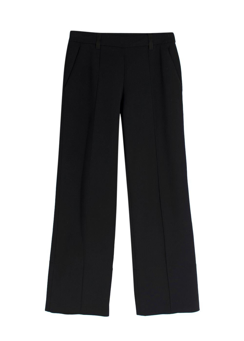 The Row Black Stretch Straight Leg Trousers