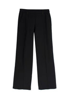 The Row Black Stretch Straight Leg Trousers
