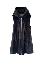 Loro Piana Grey Mink Fur & Baby Cashmere Hooded Gilet