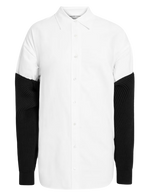 Alexander Wang Black Overlay Oxford  Knit Shrug Shirt