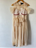 Simone Rocha Beige Mesh Midi Dress