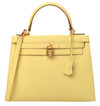 Hermès Kelly 28 Epsom Sellier Jaune Poussin
