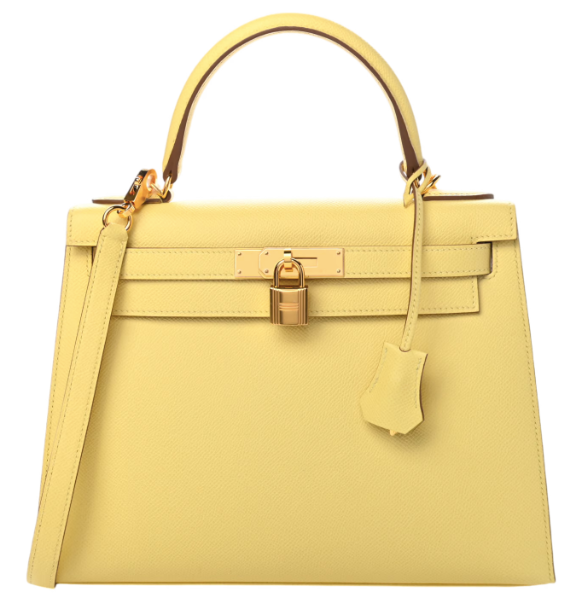 Hermès Kelly 28 Epsom Sellier Jaune Poussin