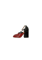Two-Tone Chunky Leather Sandals