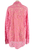 Valentino Bubblegum Pink Floral Lace Shirt