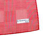 E.Marinella Red Silk Checkered Pocket Square