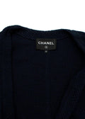 Chanel Navy Cotton Tie Front Cardigan