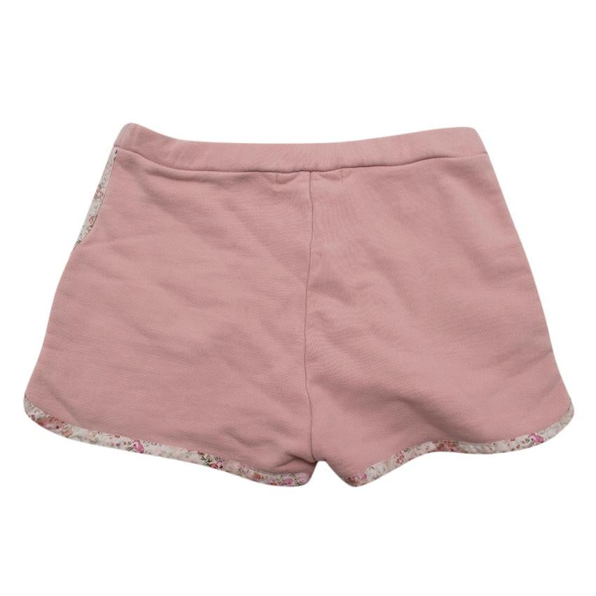 Bonpoint Pink Shorts With Floral Trim
