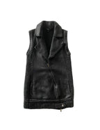 Gucci Black Metallic Knitted Biker Gilet