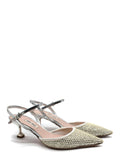 Miu Miu Silver Glitter Kitten Heels