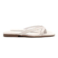 By Far Deni White Leather Flat Sandals