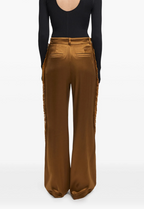 Aeron Gold Satin Straight-Leg Fjord Trousers