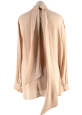 Fendi Golden Beige Blouse with Neck Tie