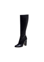 Black Leather Knee Boots
