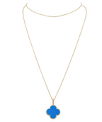 Van Cleef & Arpels Magic Alhambra Blue Agate Long Necklace