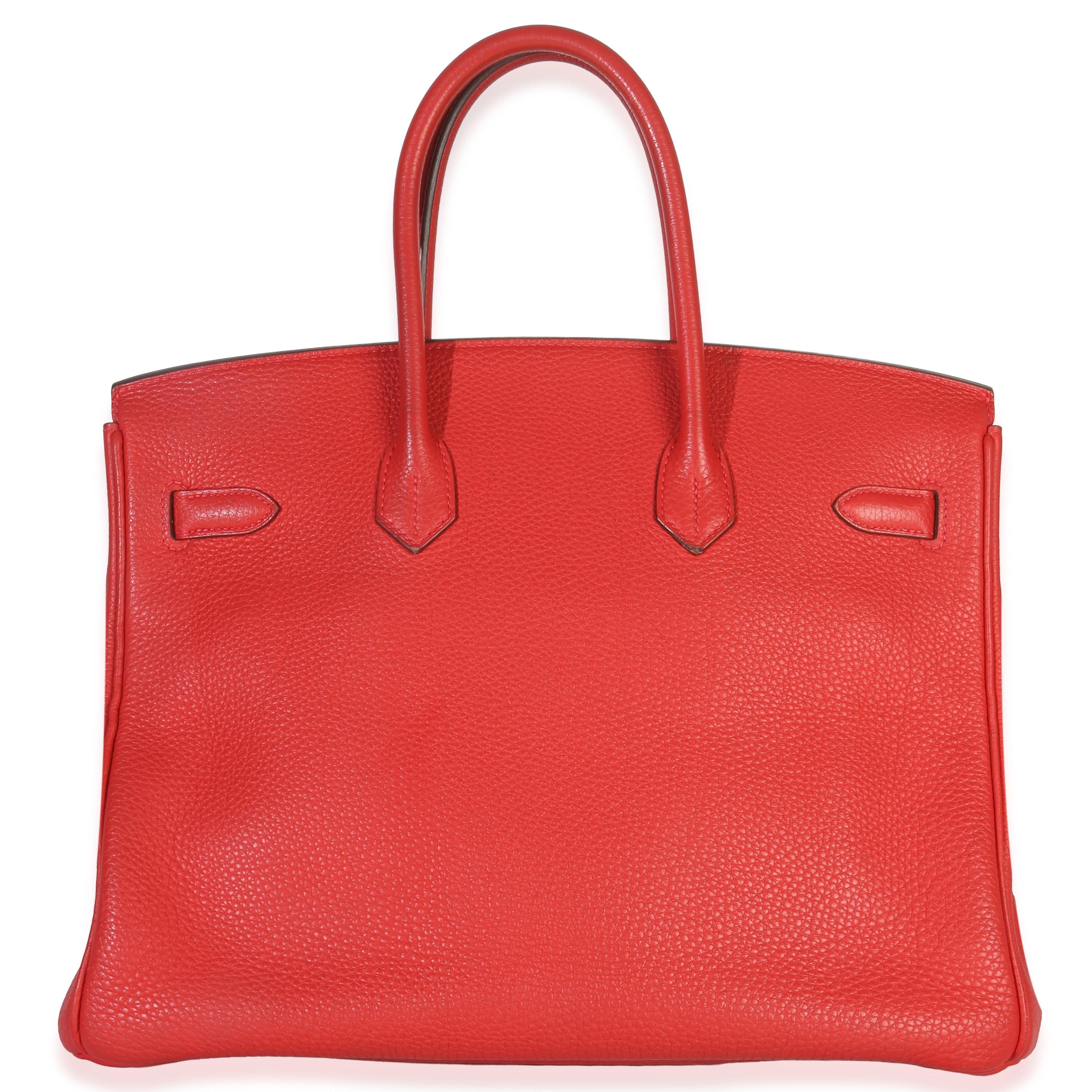 Hermès Togo Birkin 35 PHW Rouge Casaque